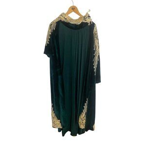 Unbranded Unisex Emerald Green Velvet Sequin Embroidered Cosplay Cape - OS